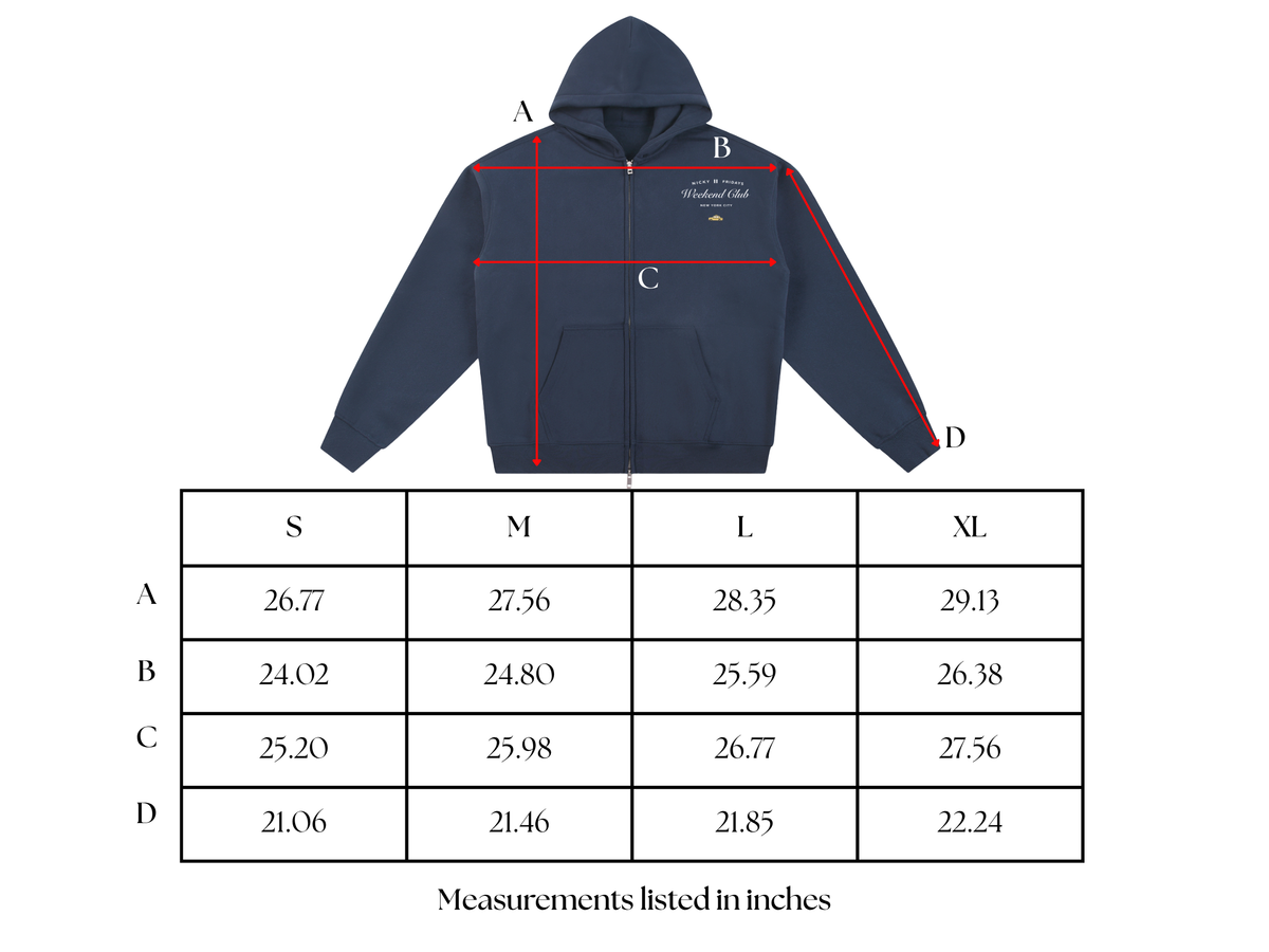 Weekend Club Zip Hoodie - Navy