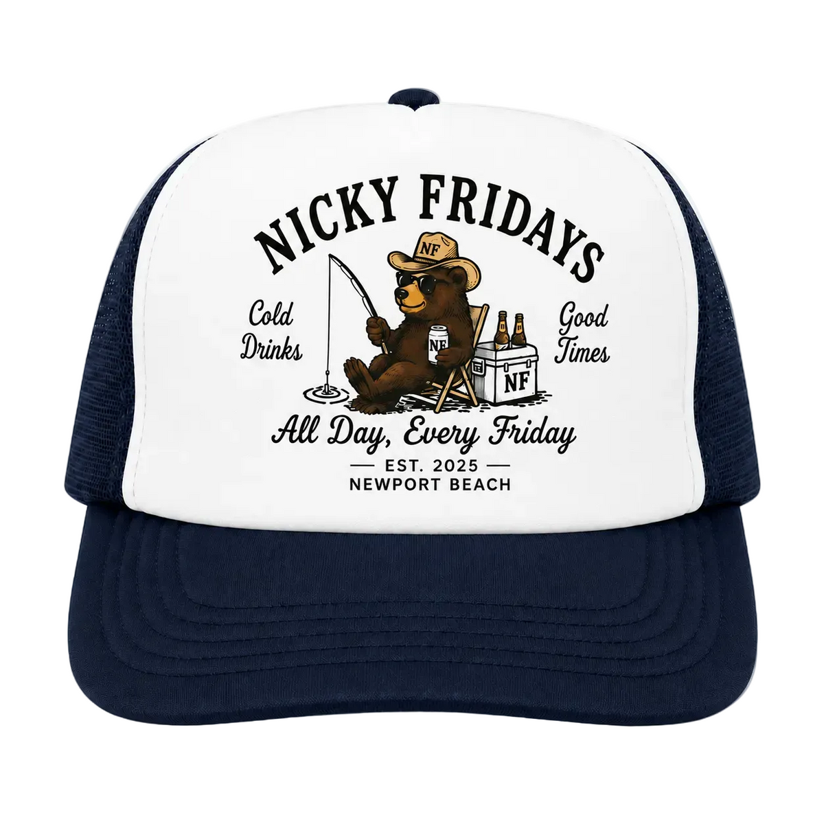 The Friday Bear Trucker Hat - Navy/White