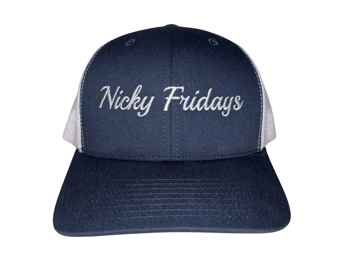 Signature Logo Trucker Hat - Navy/White