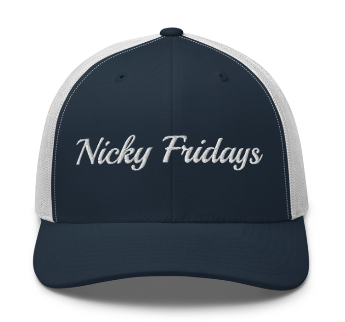 Signature Logo Trucker Hat - Navy/White