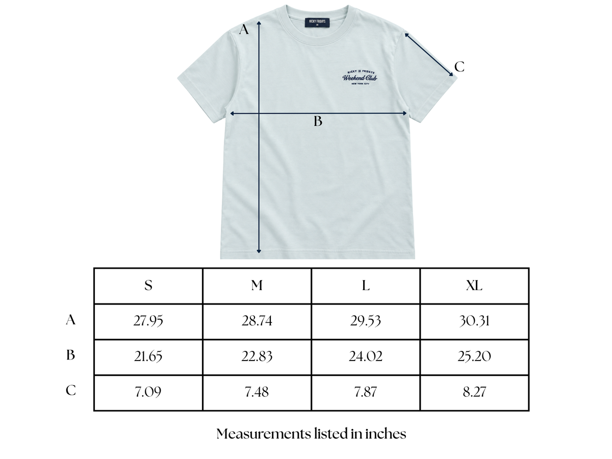 Weekend Club Tee - Light Blue/Navy