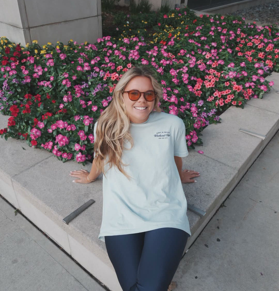 Weekend Club Tee - Light Blue/Navy