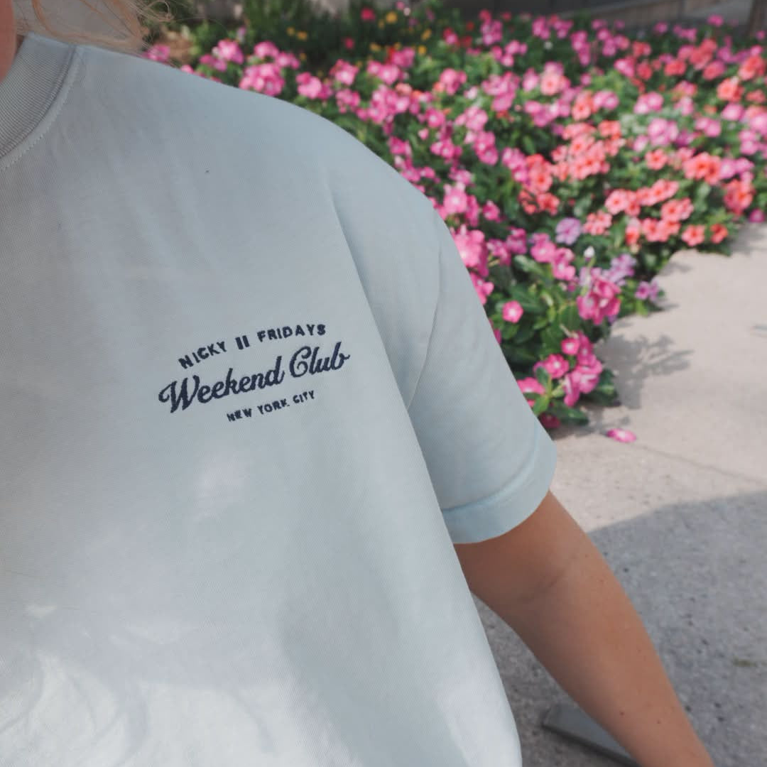 Weekend Club Tee - Light Blue/Navy