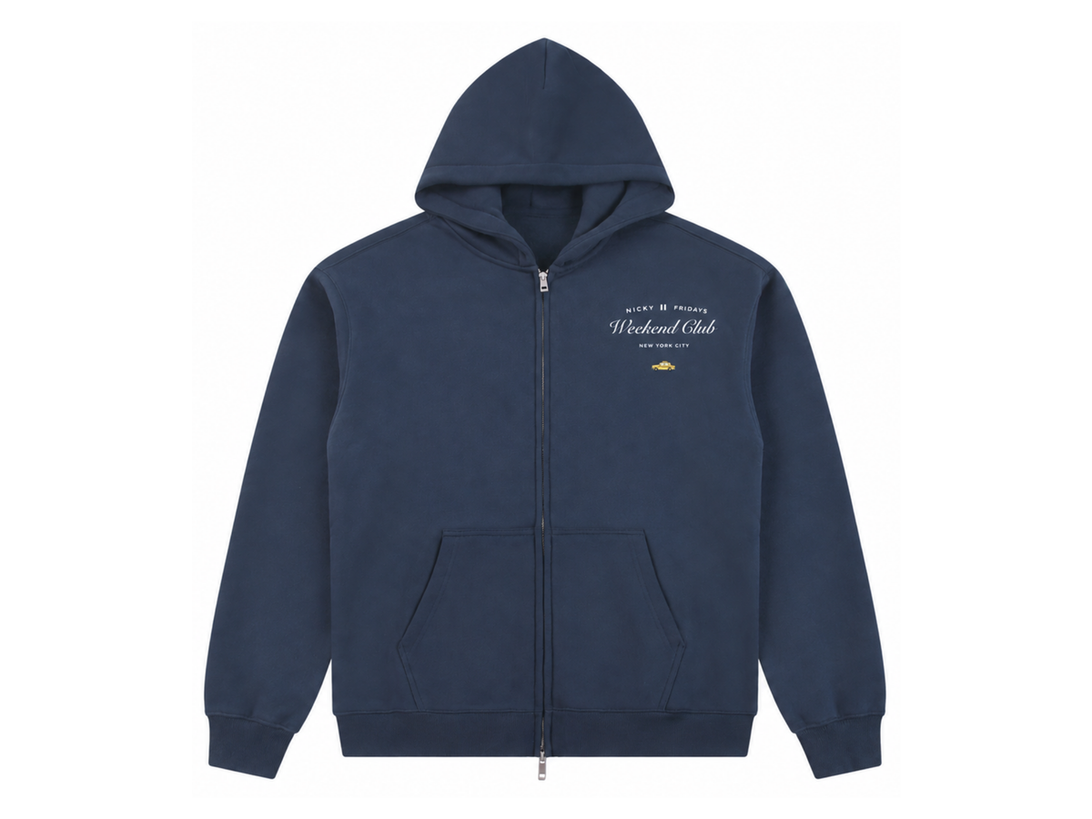 Weekend Club Zip Hoodie - Navy